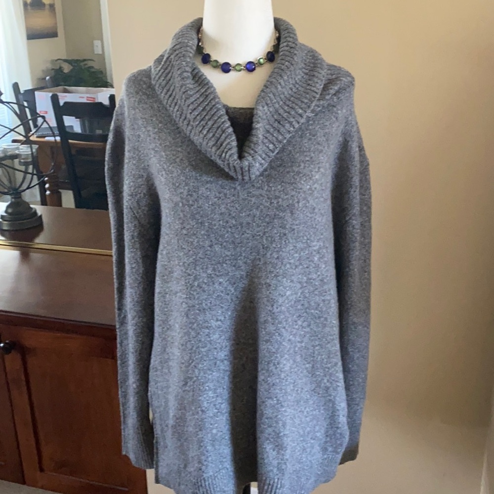Gray cowl neck sweater